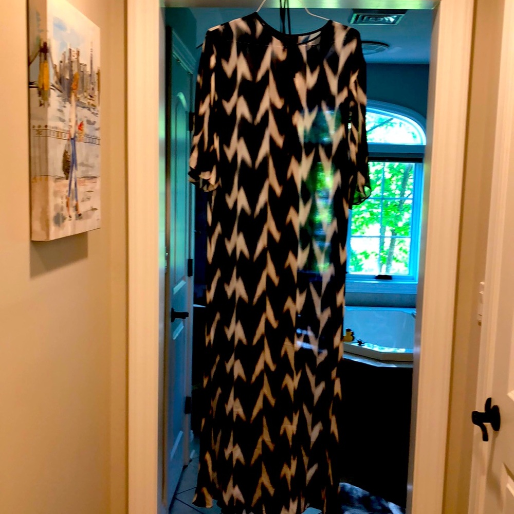 Rachel Zoe Silk maxi dress modern print size 2